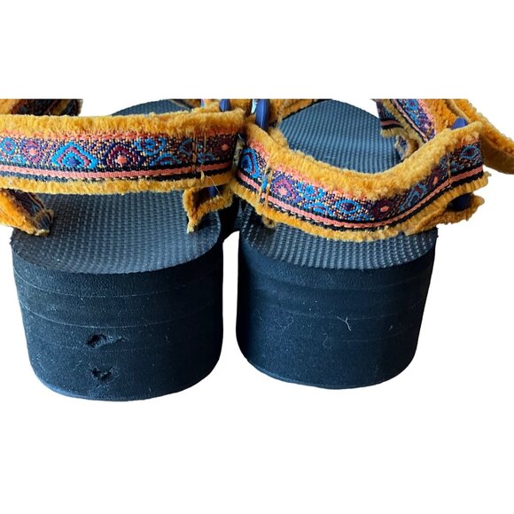 Teva Flatform Universal Maressa Womens Sandals Sunflower Multi Size W7 F3019D Mi - Picture 8 of 10
